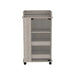 Bar Cart with Two-Side Shelves Beaver, Glass Door and Upper Surface, Light Gray Finish Default -DTYStore