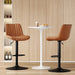 Bar Stools Set of 2, Swivel Adjustable Barstools, Bar Height Stools with Back Support, PU Leather Counter Height Bar Chairs for Kitchen Island Rustic Barstool, Brown Default -DTYStore