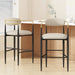 Barstools Set of 2, Counter Height Upholstered Bar Stools with Backs and Iron Legs for Kitchen Island, Beige Fabric Seating 260LBS Weight Capacity Default -DTYStore