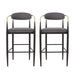 Barstools Set of 2, Counter Height Upholstered Bar Stools with Backs and Iron Legs for Kitchen Island, Gray Fabric Seating 260LBS Weight Capacity Default -DTYStore