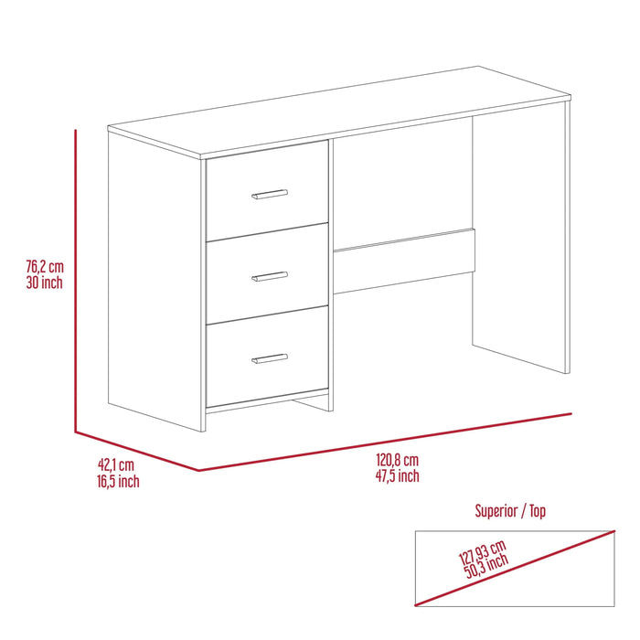 Berlin Three Drawers Desk Default -DTYStore