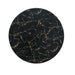 Black Marble Printed MDF Round Dining Table, Black Columnar Base with Gold Annulus(Not Including Chairs) Default -DTYStore