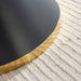 Black Marble Printed MDF Round Dining Table, Black Columnar Base with Gold Annulus(Not Including Chairs) Default -DTYStore