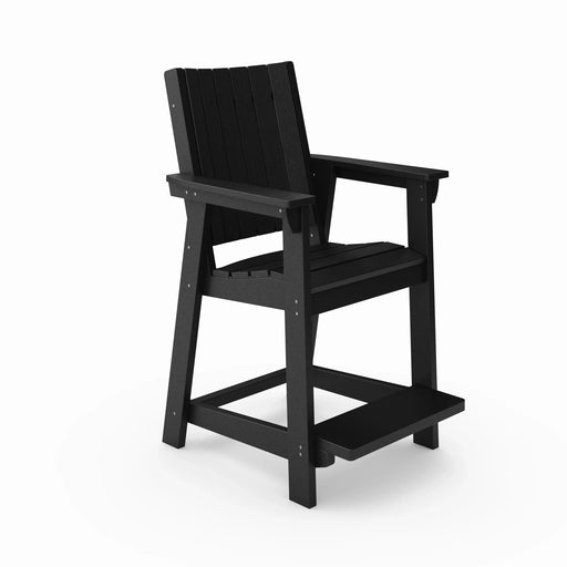 Black Modern Counter Chair – Sleek HDPE Poly Lumber for Dining, Patio, and Garden Comfort Default -DTYStore