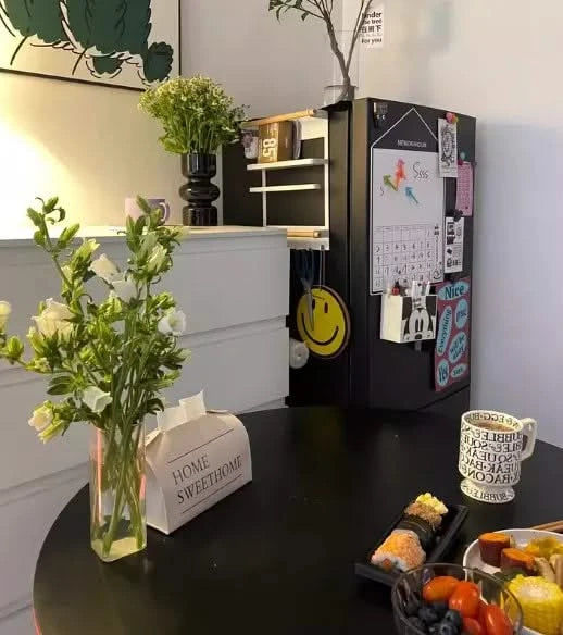 Black Round Table, Modern Dining Table, MDF Top and Steel Base Tulip Round Kitchen Table, Mid Century Coffee Table for Living Room 24 Inch,Kitchen Table,Oval Dining Table,Gift for Mother's day Default -DTYStore