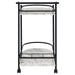 Black and Faux White Marble Serving Cart with Wine Rack Default -DTYStore