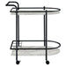 Black and Faux White Marble Serving Cart with Wine Rack Default -DTYStore