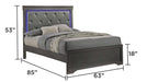 Blaze Upholstered Modern Style 4 Pc Queen Bedroom Set with LED Headboard Made with Wood in Metallic Gray(NJ INVENTORY) Default -DTYStore