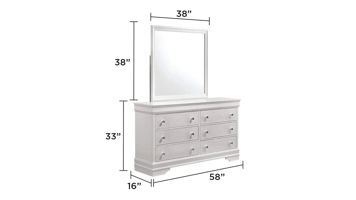 Blaze Upholstered Modern Style 4 Pc Queen Bedroom Set with LED Headboard Made with Wood in White(NJ INVENTORY) Default -DTYStore