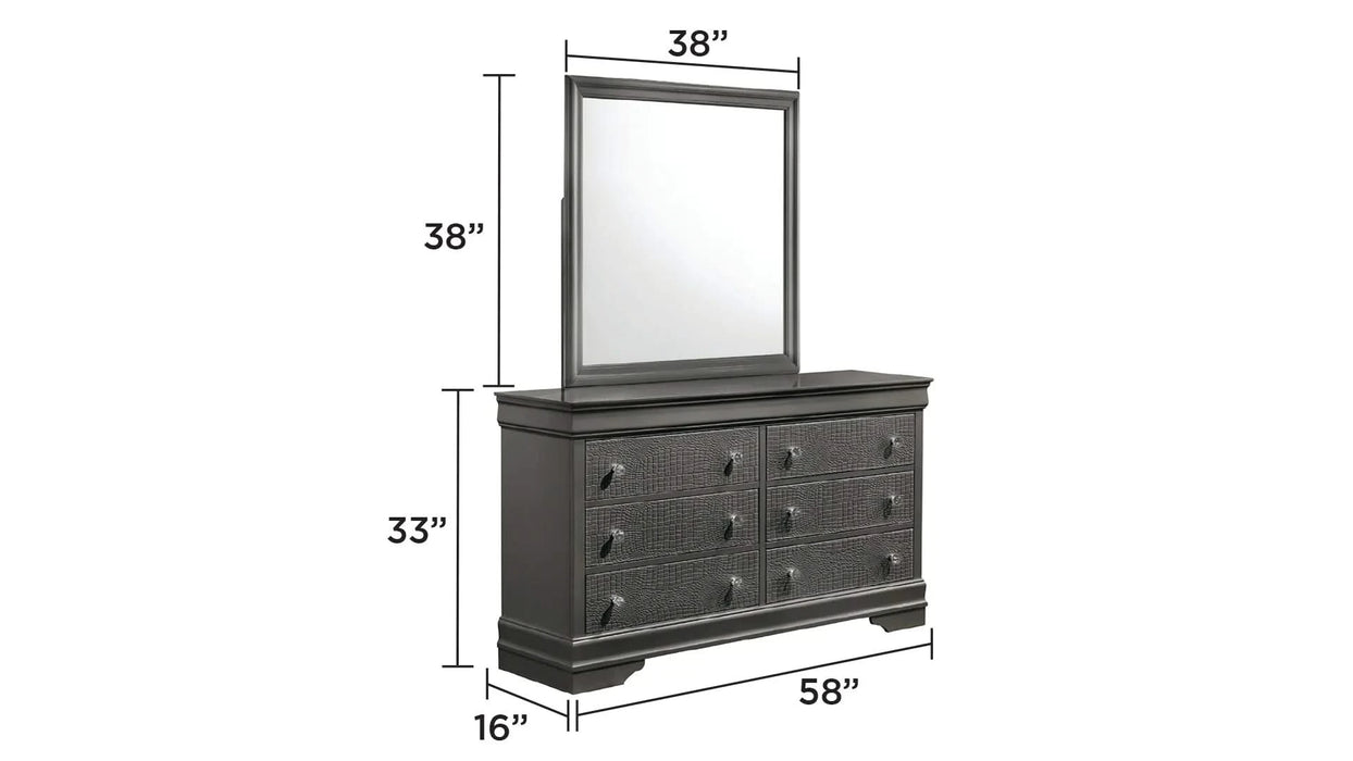 Blaze Upholstered Modern Style 5 Pc Full Bedroom Set with LED Headboard Made with Wood in Metallic Gray(NJ INVENTORY) Default -DTYStore