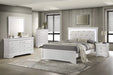 Blaze Upholstered Modern Style 5 Pc Full Bedroom Set with LED Headboard Made with Wood in White(CA WAREHOUSE) Default -DTYStore