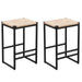 Boho Style Backless Bar Stools Set of 2 with Paper Rope Woven Seat & Metal Frame for Kitchen Counter Default -DTYStore