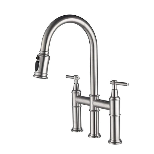 Bridge Kitchen Faucet with Pull-Down Sprayhead in Spot Default -DTYStore