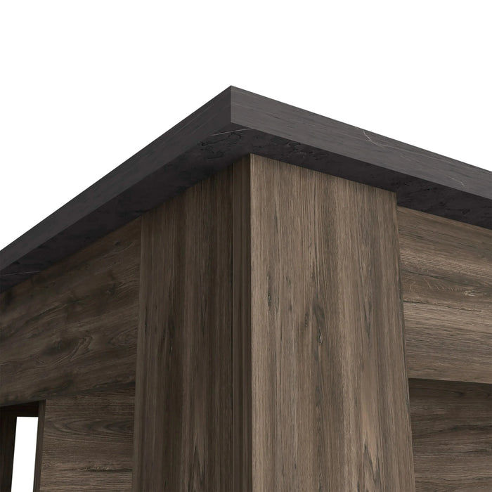 Brooklyn Kitchen Island, Three Concealed Shelves Default -DTYStore