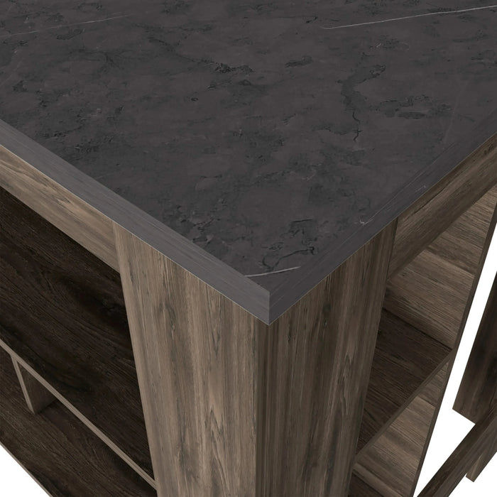 Brooklyn Kitchen Island, Three Concealed Shelves Default -DTYStore