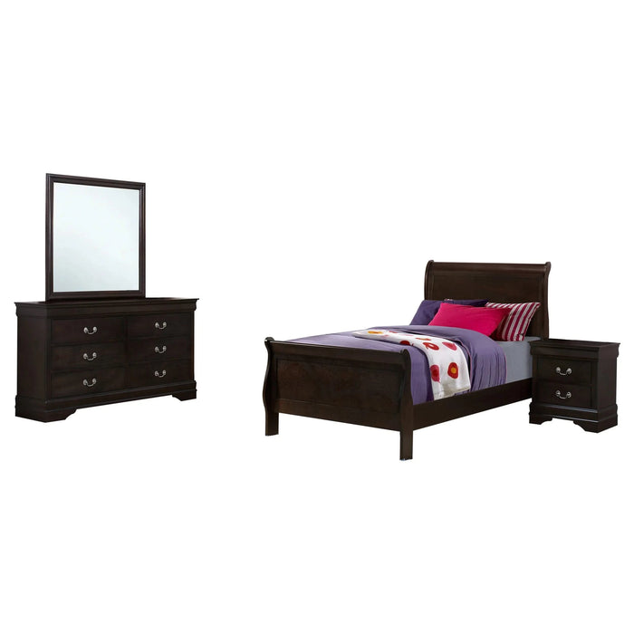 Bruno Cappuccino 4-piece Twin Bedroom Set Default -DTYStore