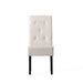 CARTER 5-Tuft KD Dining Chair with Button Tufted Backrest and Espresso Legs in Ivory Bonded Leather Default -DTYStore