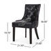 CHENEY Dining Chair Set of 2 - Contemporary Style with Tufted Diamond Stitching - Black PU Upholstery - 21.5'' x 25'' x 36'' Default -DTYStore