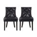 CHENEY Dining Chair Set of 2 - Contemporary Style with Tufted Diamond Stitching - Black PU Upholstery - 21.5'' x 25'' x 36'' Default -DTYStore