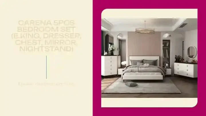 Carena 5Pcs Bedroom Set (E.King, dresser, chest, mirror, nightstand) Default -DTYStore