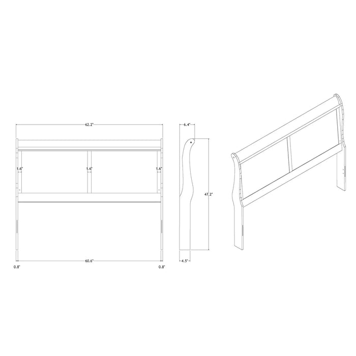 Charlston White Queen Bedroom Set with Sleigh Style Bed and Led Lighting Default -DTYStore