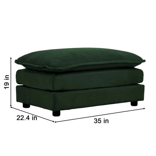 Chenille Fabric Ottomans Footrest to Combine with 2 Seater Sofa, 3 Seater Sofa and 4 Seater Sofa, Green Chenille Default -DTYStore