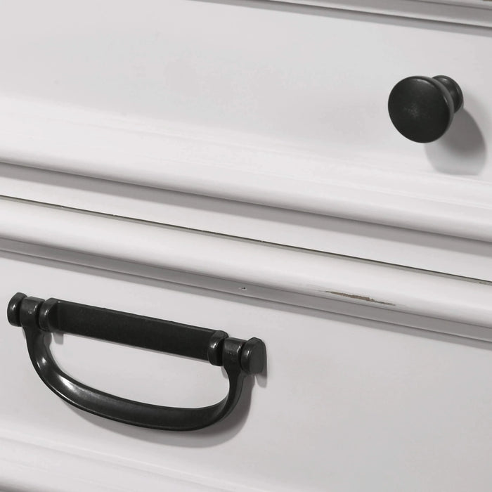 Clelane Wood Bedroom 5 piece Set with Shiplap Panel King Bed, Dresser, Mirror, Nightstand, and Chest Default -DTYStore