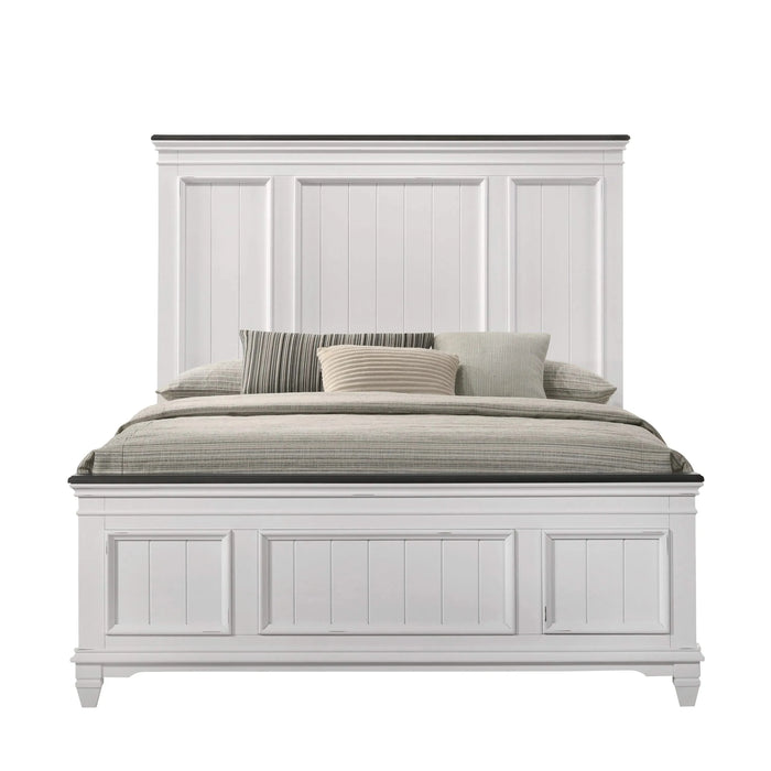 Clelane Wood Bedroom Set with Shiplap Panel Queen Bed, Dresser, Mirror, and Two Nightstands Default -DTYStore