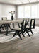 Contemporary 7pc Black Dining Set Rubber wood Dining Table w 2x Arm Chairs And 4x Side Chairs Default -DTYStore