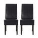 Contemporary Dining Chair Set of 2 with Rubberwood Legs in Black PU Upholstery Default -DTYStore
