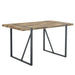 Contemporary Minimalist Retro Rectangular Dining Table with Textured MDF Wood Top and Black Metal Legs Default -DTYStore