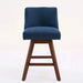 Counter Height Swivel Barstools, 26'' H Seat Height Upholstered Bar Stools Set of 2, Fabric in Blue Default -DTYStore