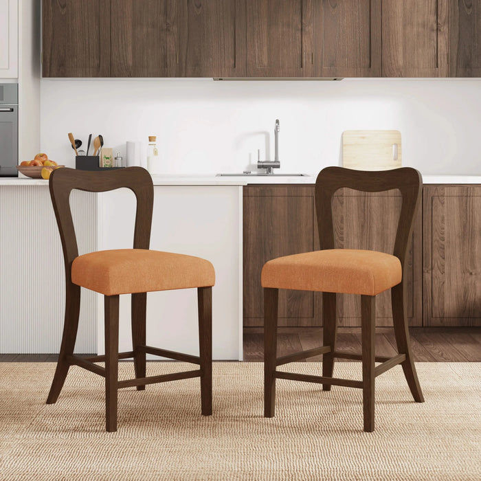 Counter Stool Without Arm(walnut+caramel) Set of 2 Default -DTYStore