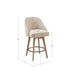 Counter Stool with Swivel Seat Function Sand Polyester and Solid Wood Default -DTYStore
