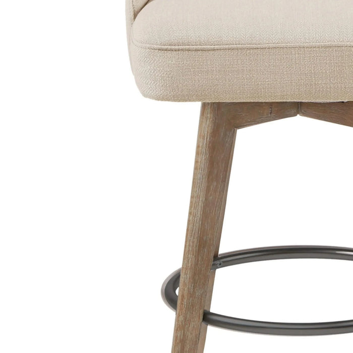 Counter Stool with Swivel Seat Function Sand Polyester and Solid Wood Default -DTYStore