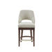 Counter Stool with Swivel Seat in Cream Upholstery and Solid Wood Legs Default -DTYStore