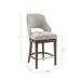 Counter Stool with Swivel Seat in Cream Upholstery and Solid Wood Legs Default -DTYStore