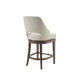 Counter Stool with Swivel Seat in Cream Upholstery and Solid Wood Legs Default -DTYStore