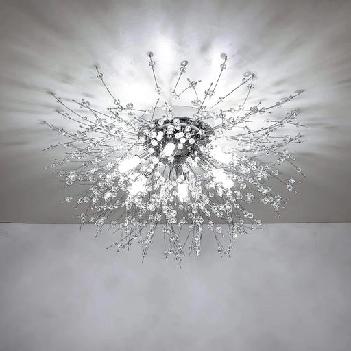 Crystal Flush Mount Ceiling Light, Modern Sputnik Firework Close to Ceiling Lamp, LED Ceiling Light Fixtures for Bedroom Kitchen Island Entryway Hallway Foyer Default -DTYStore