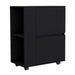 DEPOT E-SHOP Tully Bar Cart Two Pull-Down Door Cabinets and Two Open Shelves,Black Default -DTYStore