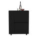 DEPOT E-SHOP Tully Bar Cart Two Pull-Down Door Cabinets and Two Open Shelves,Black Default -DTYStore
