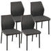 Dark Grey PU Leather Dining Chairs Set of 4 Faux Leather Dining Chairs Living Room Chair Modern Kitchen Armless Side Chair with Metal Legs(Set of 4) Default -DTYStore