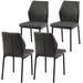 Dark Grey PU Leather Dining Chairs Set of 4 Faux Leather Dining Chairs Living Room Chair Modern Kitchen Armless Side Chair with Metal Legs(Set of 4) Default -DTYStore