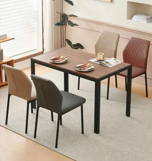 Dark Grey PU Leather Dining Chairs Set of 4 Faux Leather Dining Chairs Living Room Chair Modern Kitchen Armless Side Chair with Metal Legs(Set of 4) Default -DTYStore