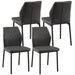 Dark Grey PU Leather Dining Chairs Set of 4 Faux Leather Dining Chairs Living Room Chair Modern Kitchen Armless Side Chair with Metal Legs(Set of 4) Default -DTYStore