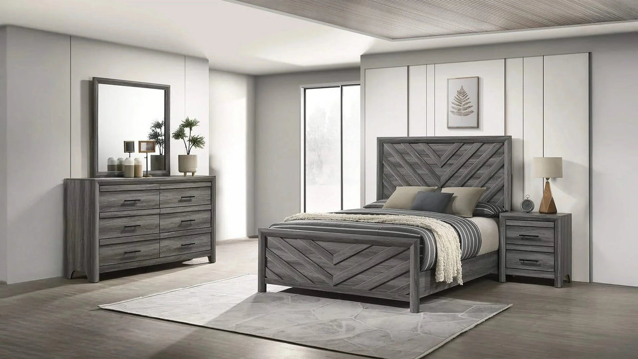 Denver Modern Style 4 Pc Twin Bedroom Set Made with Wood in Gray Default -DTYStore