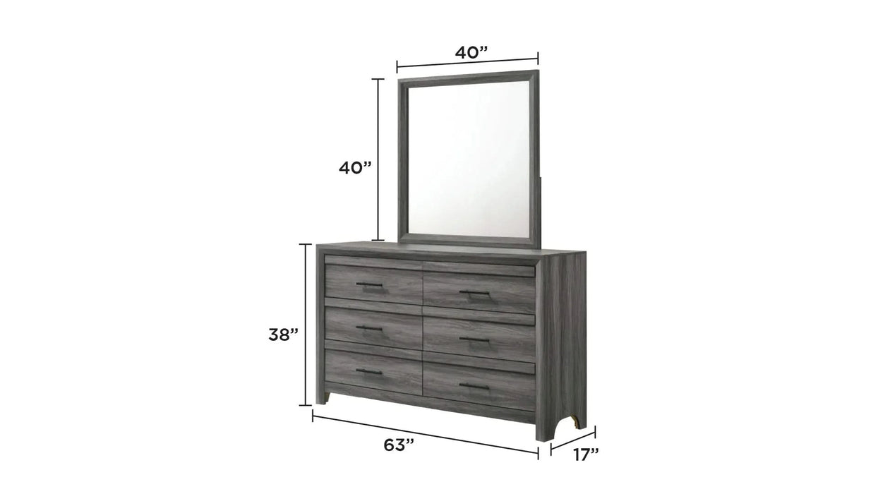 Denver Modern Style 4 Pc Twin Bedroom Set Made with Wood in Gray Default -DTYStore