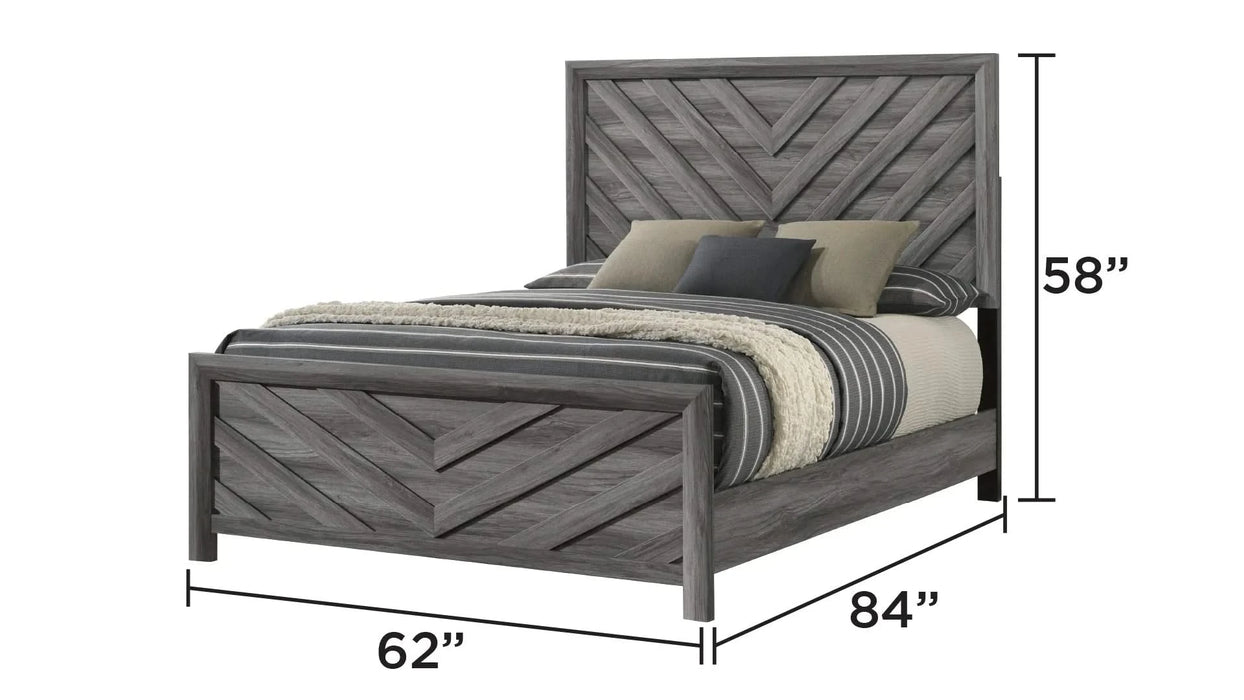 Denver Modern Style 5 Pc Queen Bedroom Set Made with Wood in Gray (NJ INVENTORY) Default -DTYStore