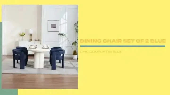 Dining Chair Set of 2 blue Default -DTYStore