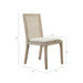 Dining Chair Set of 2 with Synthetic Cane Back and Upholstered Seat, Natural Wood Finish Default -DTYStore
